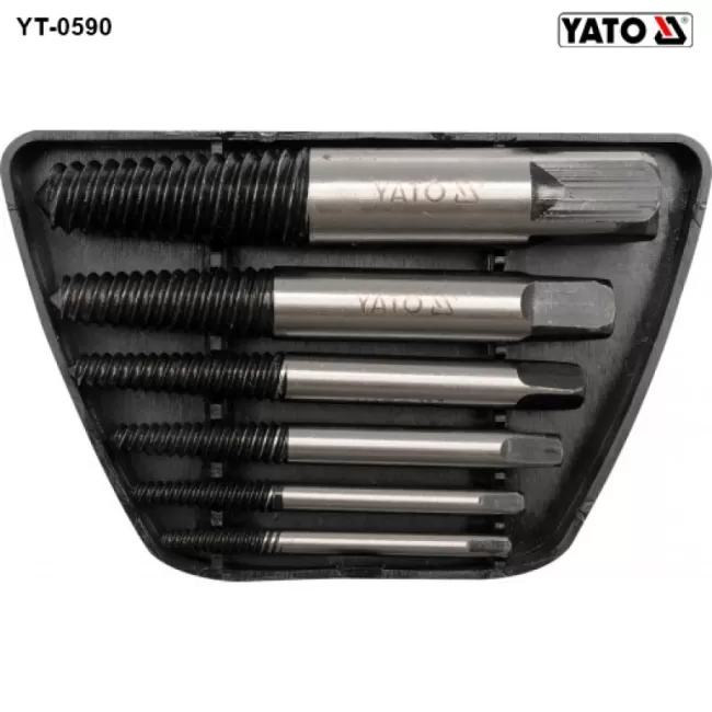 Set extractoare suruburi rupte Yato YT-0590, 6buc, 3-25 mm